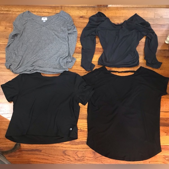 Tops - Ladies Girls Athletic Dri-fit Activewear Tops 
Black open back twisted knots